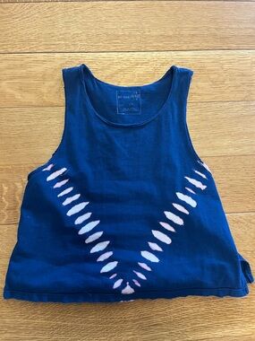 We The Free Deep Blue Scoop Neck tie dye Tank small